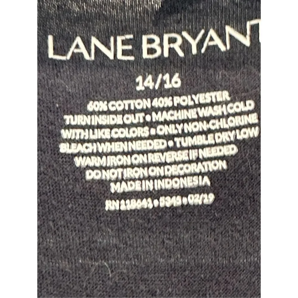 Lane Bryant sz 14-16 blue with silver butterflies knit t-shirt - Picture 4 of 6